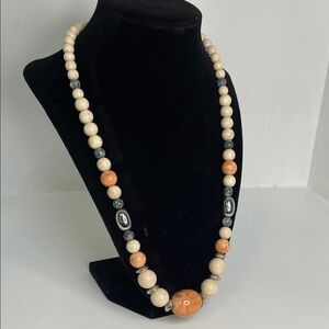 Vintage 1980s Avon "Desert Sands" marbleized acrylic bead necklace